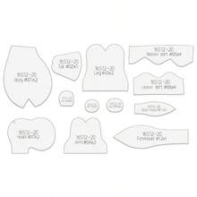 12pcs/Set Hippo Making PET Sewing Template DIY Hippo-Shaped Quilting Template Handcrafted Sewing Tool Template Handmade Decorations Birthday Holiday Gifts, Includes English Making Instructions, Ideal For Crafting Enthusiasts - Transparent - View 15