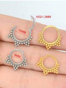 Hypoallergenic 316L Surgical Steel Nose Ring Septum Jewelry - 16G Hoop Earrings, Inlaid With CZ Zirconia, Suitable For Ear Cartilage/Helix Piercings | Unisex Body Jewelry Gift Set (Silver/18K Gold Plated), Women's Nose Rings, Nose Piercings, Septum Jewelry, Fake Piercings, Nose Studs, Imitation Piercings