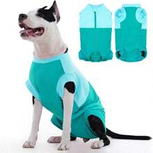 Bộ đồ phẫu thuật cho chó, có khóa kéo phía sau, thoải mái cho quá trình hồi phục, phù hợp cho cả chó đực và chó cái. - Màu xanh lam - Xem 11