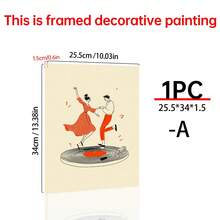 1/3 BUCĂȚI Poster pânză cuplu dansator. Poster retro cu pick-up, ilustrație cu tematică muzicală modernă. Foarte potrivit ca decor de perete pentru camere de zi, dormitoare, coridoare, sufragerii și coridoare de birou. Decorațiune pentru casă! Decorațiune interioară. Camera este decorată rafinat și dotată cu rame opționale. - Multicolor - Vizualizare 26
