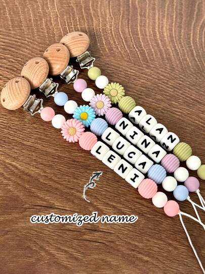 1pc Customized Name/Cute Animal Design Anti-Drop Clip With Safety Rust-Proof Clasp, Non-Slip Clip Won't Damage Clothes, Universal Anti-Lost Chain, Essential For Going Out, Perfect Gift, Necessary For Home & Travel, Anti-Lost Design, Christmas Gift