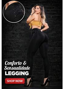 Women's Leggings With Butt Lift, High Waist, Side Eyelets, Zero Transparency - 黑色 - 查看 3