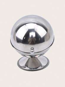 1pc Stainless Steel Sphere Shaped Airtight Spice Jar With Flip Lid, Kitchen Sugar Canister, Double-Sided Seasoning Bottle, Ideal For Storing Sugar And Candies, Kitchen Accessory, Candy Jar - Silver - View 7