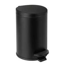 1.2 Gallon Small Black Trash Can, 4.5 Liters Bathroom Garbage Can With Lid, Mini Step Trash Bin, Stainless Steel Wastebasket For Bathroom, Bedroom, Office (Matte Black),MatteBlack - 霧面黑色 - 查看 2