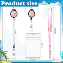 4 Pack Cruise Lanyard For Ship Cards Lanyards With Retractable Badge Reels Waterproof ID Badge Holder 2026 Cruise Essentials Accessories - 大理石 - 查看 2