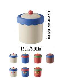 Hộp đựng cọ trang điểm dễ thương có nắp, hộp đựng đồ trang điểm mini, hộp đựng bút hình thùng rác Kawaii cho nhà bếp, phòng ngủ, phòng tắm, văn phòng, ký túc xá, bàn làm việc, phụ kiện trang trí nhà cửa. - Nhiều màu - Xem 4