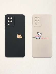 Bộ 2 ốp lưng điện thoại hình cặp cún dễ thương chủ đề Valentine, màu đen và be, chất liệu silicon mờ chống sốc, bảo vệ ống kính, hình trái tim, hình chó, phụ kiện dùng hàng ngày và làm quà tặng, ốp lưng đồng bộ, phụ kiện quà tặng, tương thích với iPhone - Nhiều màu - Xem 12