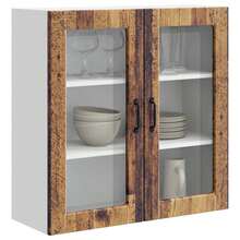 vidaXL Armario de cocina con estante madera antigua 80 x 31 x 80 cm - Marrón - Ver 3