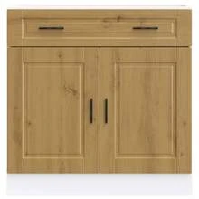 vidaXL Armoire de cuisine Porto chêne artisanal bois d'ingénierie - Tabac - Voir 4