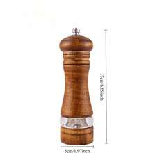 1pc Pepper Grinder, Household Salt Grinder, Wooden Spice Grinder, Manual Pepper Mill, Spice Crusher, Reusable Spice Bottle, Suitable For BBQ, Picnic, Camping, Kitchen Tool, Valentine's Day Gift, Kitchen Decor