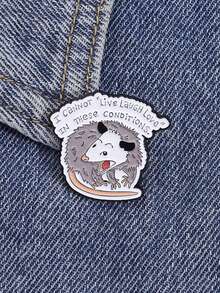 Cartoon Opossum Enamel Pin Quotes Brooch Pines Lapel Pins Badge On Backpack Clothing Accessories Animal Jewelry Friends Gifts - Multicolor - View 12