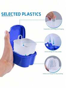 1pc New Dental Retainer Storage Box, Orthodontic Retainer Case With Ventilation Holes, Mini Portable Denture Box, Breathable Orthodontic Appliance Storage Box, Denture Box, Minimalist Solid Color Denture Storage Box, Plastic Denture Storage Box, Portable Denture Storage Box With Holes - Multicolor - View 4