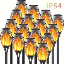 Outdoor Solar Flashlight, Apzzloxh Semi-Recessed LED Path Lighting, Low-Voltage Auto Switch Control, Detachable Lawn Lights And Landscape Lighting, Solar Flame Effect Garden Flashlight, Plastic Lampshade, Rechargeable Ni-MH Battery - Multi-Pack
