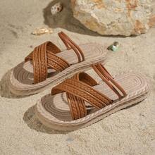 Teenage Girls' Slippers, New Summer Flat Lightweight Comfortable Non-Slip Soft Bottom Beach Slippers, Versatile Girl Sandals