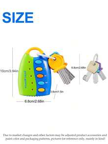 趣味玩具车钥匙和婴儿车钥匙玩具，益智便携遥控钥匙玩具，适合婴幼儿 - 带灯光和声音的早教玩具，完美的万圣节/圣诞节/生日/新年/节日礼物 - 彩色 - 查看 4