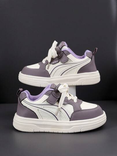 1 Pair Kids' Breathable Mesh Lace-Up Low-Top Casual Sports Shoes, Comfortable Athletic Sneakers, Suitable For Teenagers Boys And Girls, White, Spring/Summer/Autumn