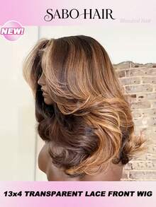 Peluca frontal de encaje de 28 pulgadas con cabello humano, densidad de 200, onda corporal, peluca frontal de encaje, cabello mezclado, frontal de encaje HD 13x4 con nudos decolorados, todo listo para usar, cierre 4/27 rubio miel, peluca sin pegamento para mujeres - S4/27 - Ver 2