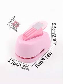 1个邮票图案压花器，便携式打孔器 - 用于剪贴簿、方形纸孔压花器、DIY礼品制作工具 - 彩色 - 查看 3