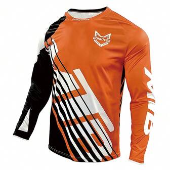 DONUTFOX 2025 健身越野摩托车长袖衬衫男士速降骑行服越野自行车比赛T恤速干骑行耐力赛Polera山地车服