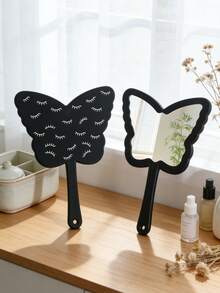 Butterfly Eyelash Shaped Handheld Mirror, Moisture-Proof Mirror Surface, Suitable For Bathroom, Can Be Used As Eyelash Decoration, Creative Gift, Suitable For Girlfriend/Best Friend, Also Suitable For Christmas, Wedding, Valentine's Day, Mother's Day And Other Occasions,Giveaways,Travel,Cheap Stuff,Travel Essential - Multicolor - View 17