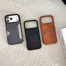 奢华商务PU皮革拼接手机壳，兼容 17 Pro Max/17 Pro/17 Air、Galaxy S25 Ultra/S24 Ultra/S23 Ultra，带卡槽支架，全包防震保护后盖 - 黑色 - 查看 8
