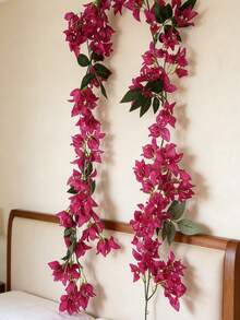 1 vòng hoa giấy nhân tạo dài 1,7m (5,9ft), dây leo giấy giả bằng lụa, vòng hoa giấy thân dài, thích hợp để trang trí bàn ăn, khăn trải bàn, cổng cưới, trang trí tường. - Màu tím - Xem 6