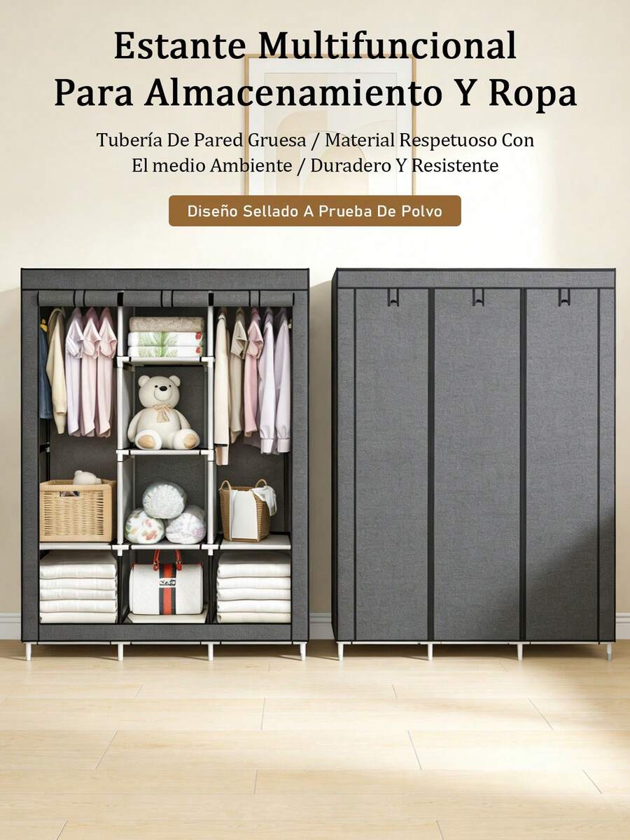 Closet Armable Ropero Rack Guardaropa Recamara Organización, Bonito, Práctico Y Resistente. Armario Plegable Organizador de Ropa,navidad