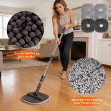 Collapsible Mop And Bucket Set, Spin Mop With Separate Dirty And Clean Water, 6 Replaceable Mopping Pads With Foldable Handle, Deep Cleaning Mops And Buckets For Household Use Floor Cleaning - Nhiều màu - Xem 6