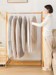 Bộ 5 túi bọc quần áo trong suốt, túi chống bụi, túi sắp xếp tủ quần áo, túi đựng quần áo - Túi bọc vest, túi chống bụi quần áo, túi treo đựng quần áo trong tủ quần áo, túi đựng quần áo du lịch và gia đình di động, có thể giặt, dùng để sắp xếp tủ quần áo, quà tặng Ngày của Cha, phù hợp với áo sơ mi, vest, váy, túi bọc quần áo cao cấp, túi bọc quần áo trong suốt có khóa kéo. - trắng - Xem 8