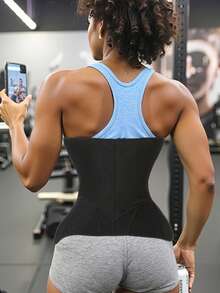 1 chiếc áo corset định hình eo cho nữ, 25 gọng, 4 lớp, độ nén cao. - màu đen - Xem 7