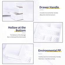 Makeup Desk Organizer With Drawers Countertop Organizer For Cosmetics Vanity Holder For Lipstick Brushes Lotions Eyeshadow Nail Polish And Jewelry White-Valentine's Day Gift-Valentines Gift - 淺灰紫 - 查看 6
