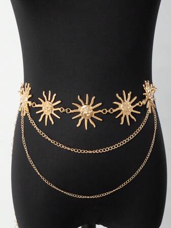 1pc Vintage Minimalist Bohemian Exotic Mysterious Sun Tassel Body Chain