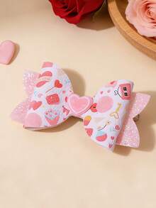 1 قطعة مشبك شعر بشكل فراشة ملون بالأرجواني والوردي والأزرق والأحمر بمناسبة عيد الحب، إكسسوار شعر لعيد الطفل - واحد - مشاهدة 12