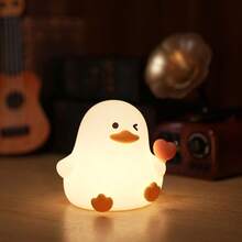 Duck Night Light, Cute Ducks Nursery Lamp, Portable Rechargeable Via USB Timer, Dimmable, LED Night Light Made Of Silicone, Decoration Gift For The Bedroom, Home - Duck Night Light - View 4
