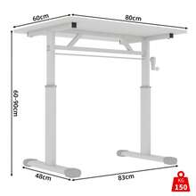 Adjustable Study Desk For Kids & Adults – Height-Adjustable, Multi-Purpose Home/Office Desk, Compact Design - White - View 2
