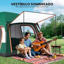 mhjCasa de Campaña Tienda de Campaña Impermeable Portátil para 5-8 Personas Tienda Familiar de Fácil Instalación con Bolsa de Almacenamiento Toldo de Puerta y Gran VentilaciónSleeping Bags