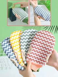 2pcs Creative Water Wave Textured Double-Sided Exfoliating Bath Gloves, Strong Back Scrubber Wash Cloth Mitt - Multicolor - View 1