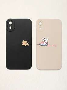 Bộ 2 ốp lưng điện thoại hình cặp cún dễ thương chủ đề Valentine, màu đen và be, chất liệu silicon mờ chống sốc, bảo vệ ống kính, hình trái tim, hình chó, phụ kiện dùng hàng ngày và làm quà tặng, ốp lưng đồng bộ, phụ kiện quà tặng, tương thích với iPhone - Nhiều màu - Xem 43