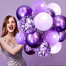 42 Stücke Lila Ballon Set - Maca Lila, Lavendel Lila, Metall Lila und Lila Pailletten Ballons, geeignet für Brautduschen, Babypartys, Geburtstagsfeiern, Abschlussfeiern, Volljährigkeitsfeiern, Hochzeitsdekoration, Jahrestage usw. - Violett - Übersicht 3