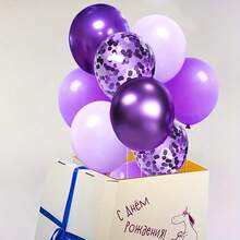 42 Stücke Lila Ballon Set - Maca Lila, Lavendel Lila, Metall Lila und Lila Pailletten Ballons, geeignet für Brautduschen, Babypartys, Geburtstagsfeiern, Abschlussfeiern, Volljährigkeitsfeiern, Hochzeitsdekoration, Jahrestage usw. - Violett - Übersicht 5