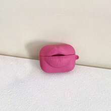 1 套创意 3D 趣味洋红色嘴唇防震耳机保护套，兼容苹果 1/2/3/4、Pro 2/3 - 玫紅色 - 查看 4