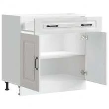 vidaXL Armoire de cuisine Kalmar blanc brillant bois ingénierie - Blanc - Voir 5