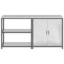vidaXL 2-teiliges Küchenaufbewahrungsset, Silber, verzinkter Stahl - Silber - Übersicht 9