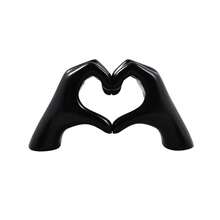 1pc Love Hand Gesture Decorative Heart Finger Sculpture, Modern Art Statue, Personalized Finger Home Decor, Creative Wedding Tabletop Decoration, Valentine's Day & New Year Gift (Random Color: Dark Pink Or Light Pink)