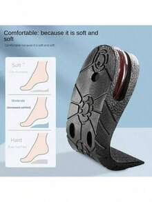 1 Pair PVC Invisible Height Increase Insoles, 2-Layer/3-Layer Height Increasing Insole Set, Unisex Hidden High Heel Shoes - Heightening Half Pad - View 8