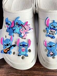 Stitch Shoe Charms, Made Of PVC Material, Cartoon Character, Stitch DIY Decoration,Shoe,Spring Summer Picks,Brides Maid Gifts,Room,Bedroom Deccor,Bedroom Deccor,Beach,Travel,For Men,For Women,Vacation - Multicolor - View 3