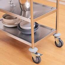 Carro utilitario Grande de Acero Inoxidable Carro de Servicio de Cocina con Ruedas de 3 Niveles Carro de Almacenamiento con Ruedas de Bloqueo para hoteles Restaurantecc - 854590cm - Ver 6