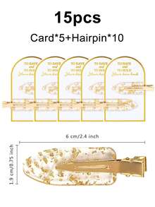 10个/5张金色伴娘防皱发夹，防滑发夹，闪亮伴娘发夹，造型发夹，伴娘发髻配饰 - 适合作为伴娘礼物、求婚礼盒、婚礼派对、情人节、感恩节、母亲节礼物 - 彩色 - 查看 12
