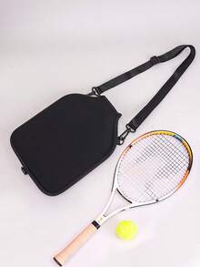 Neoprene Pickleball Paddle Bag Water-Resistant Pickleballs Paddles Cover Protector With Adjustable Removable Strap For 1-2 Paddles Fits Most Paddles, Rackets - Black - View 2