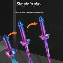 1件 2026新年爆款3D打印伸缩剑，螺旋收缩武士刀重力伸缩刀玩具，多种伸缩刀型，酷炫玩具，送朋友的礼物，决斗游戏，趣味玩具，绝佳礼物 - 彩色 - 查看 7
